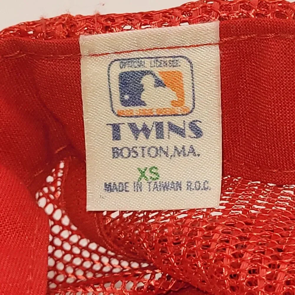 Vtg Cincinnati Reds Hat Cap Twins Boston MA Trucker Snapback Red Some Stains GUC